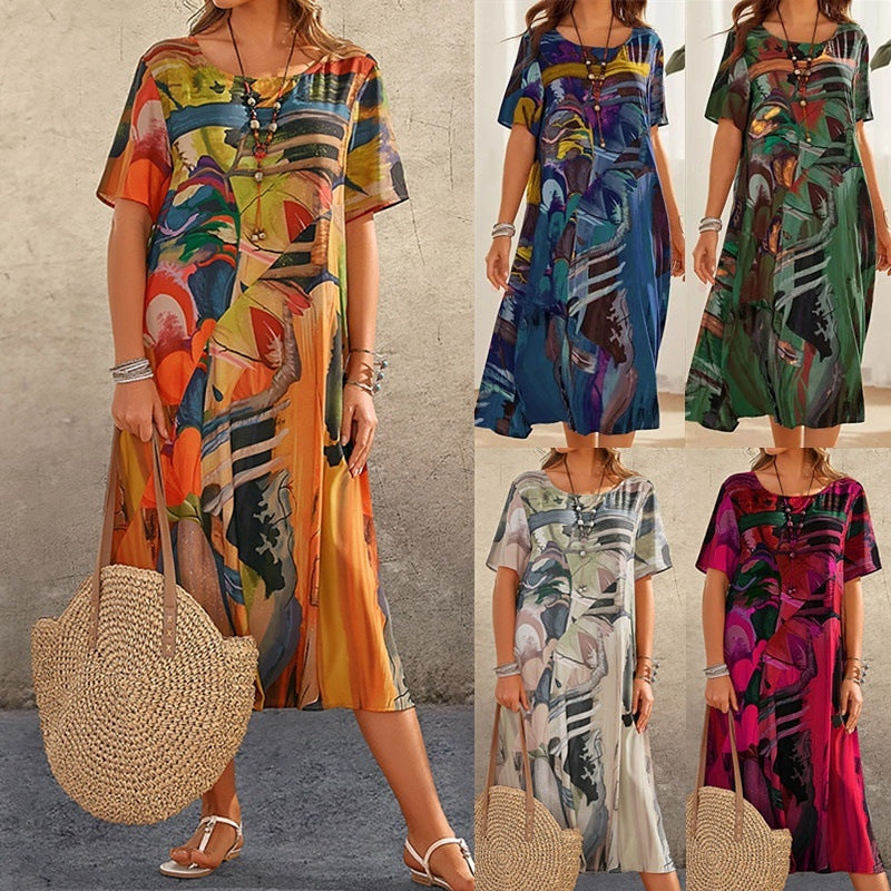 Vistora | Summer Casual Printed Long Dress