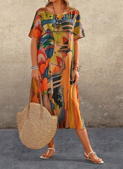 Vistora | Summer Casual Printed Long Dress