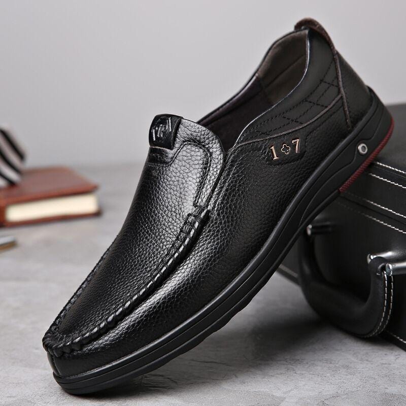 Lunora™ Men's Genuine Leather Soft Insole Slip-On Loafers