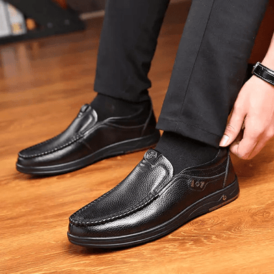 Lunora™ Men's Genuine Leather Soft Insole Slip-On Loafers