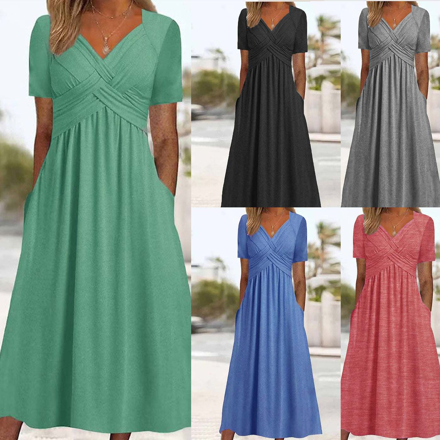 Jamaica - Elegant midi dress with belly coverage