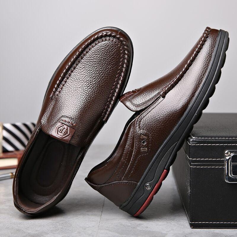 Lunora™ Men's Genuine Leather Soft Insole Slip-On Loafers