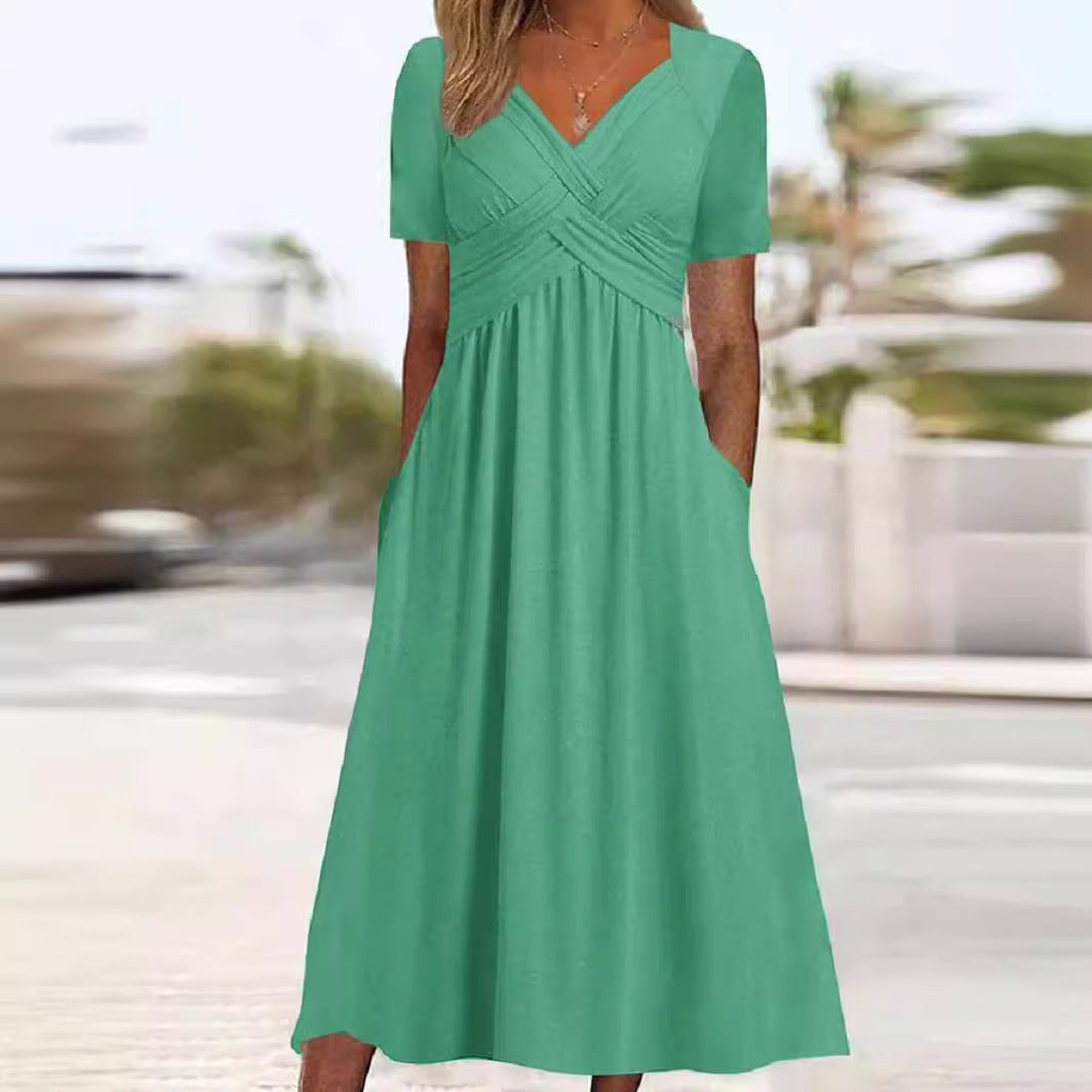 Jamaica - Elegant midi dress with belly coverage