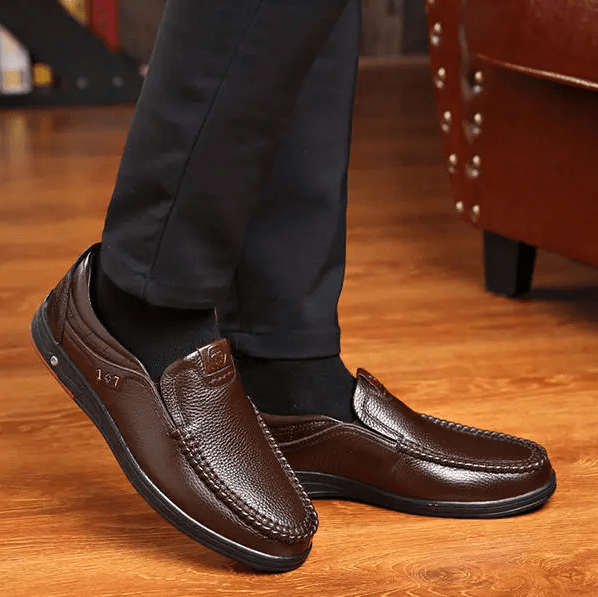 Lunora™ Men's Genuine Leather Soft Insole Slip-On Loafers