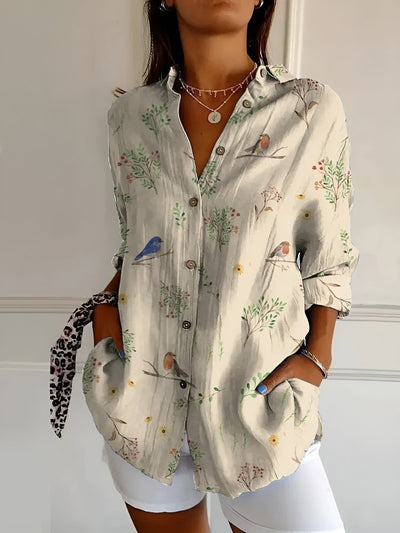 Amara™ | Floral Breeze Button-Up Shirt